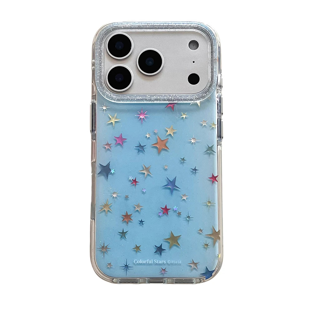 Cute Laser Colorful Stars Pattern Phone Case for IPhone