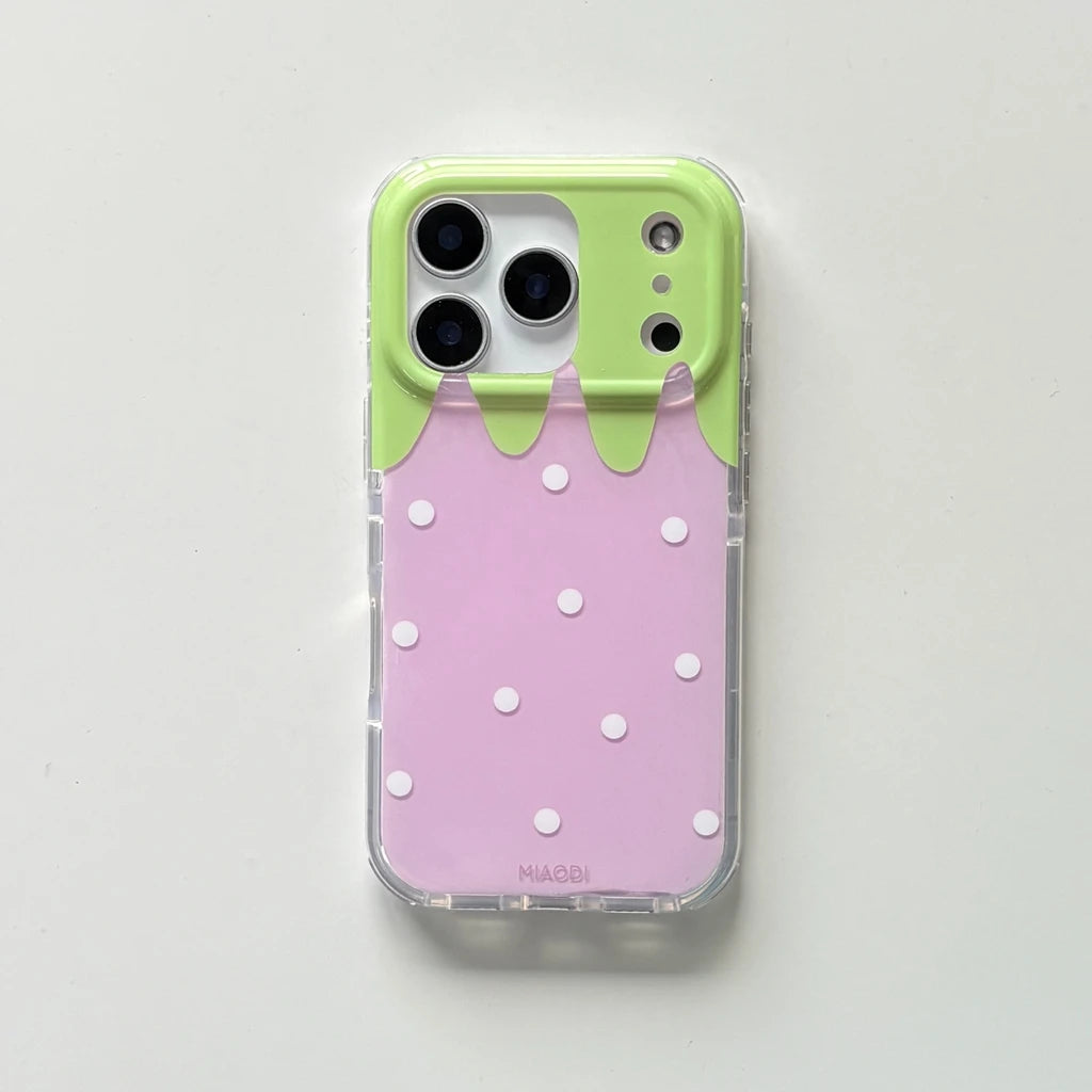 Creativity Pink Red Strawberry Wave Phone Case for iPhone