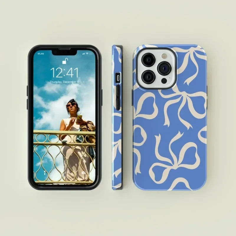 Magsafe Blue Bows Phone Case For iPhone