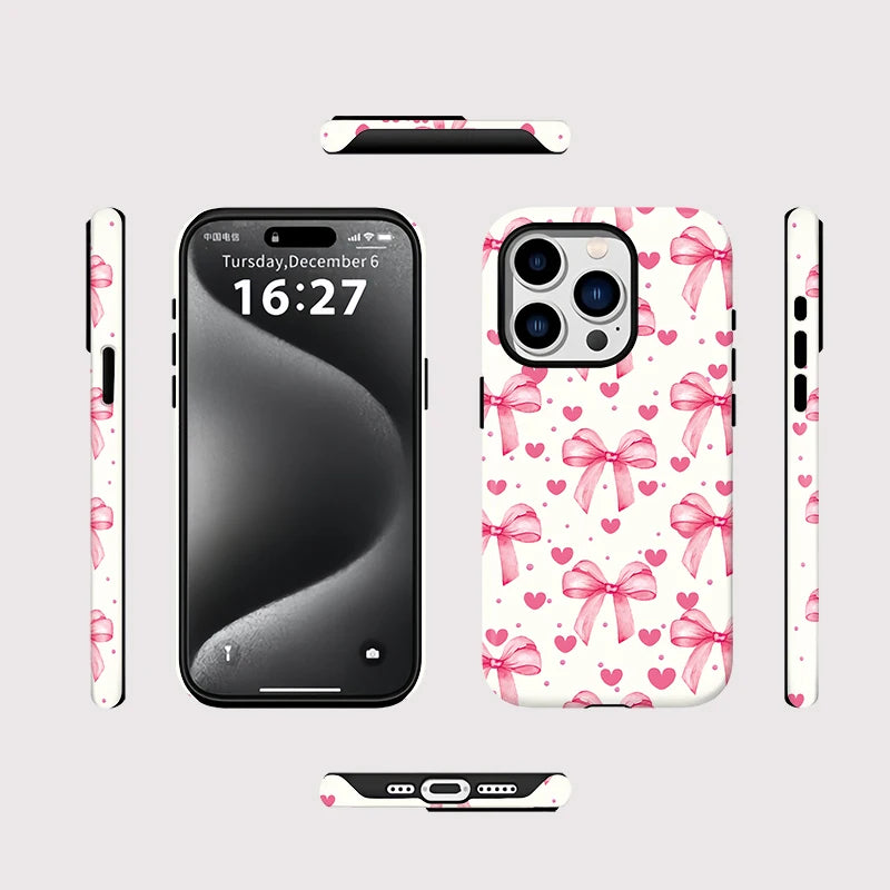 Magsafe Cute Bow Knot Love Heart Phone Case For iPhone