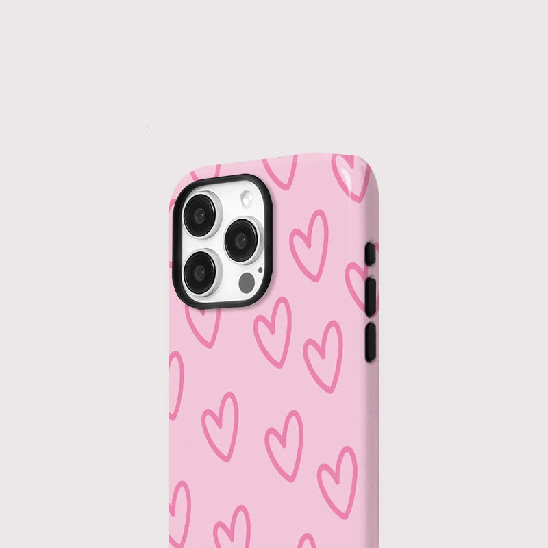 Magsafe Pink Love Heart Phone Case For iPhone
