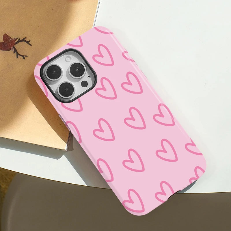 Magsafe Pink Love Heart Phone Case For iPhone