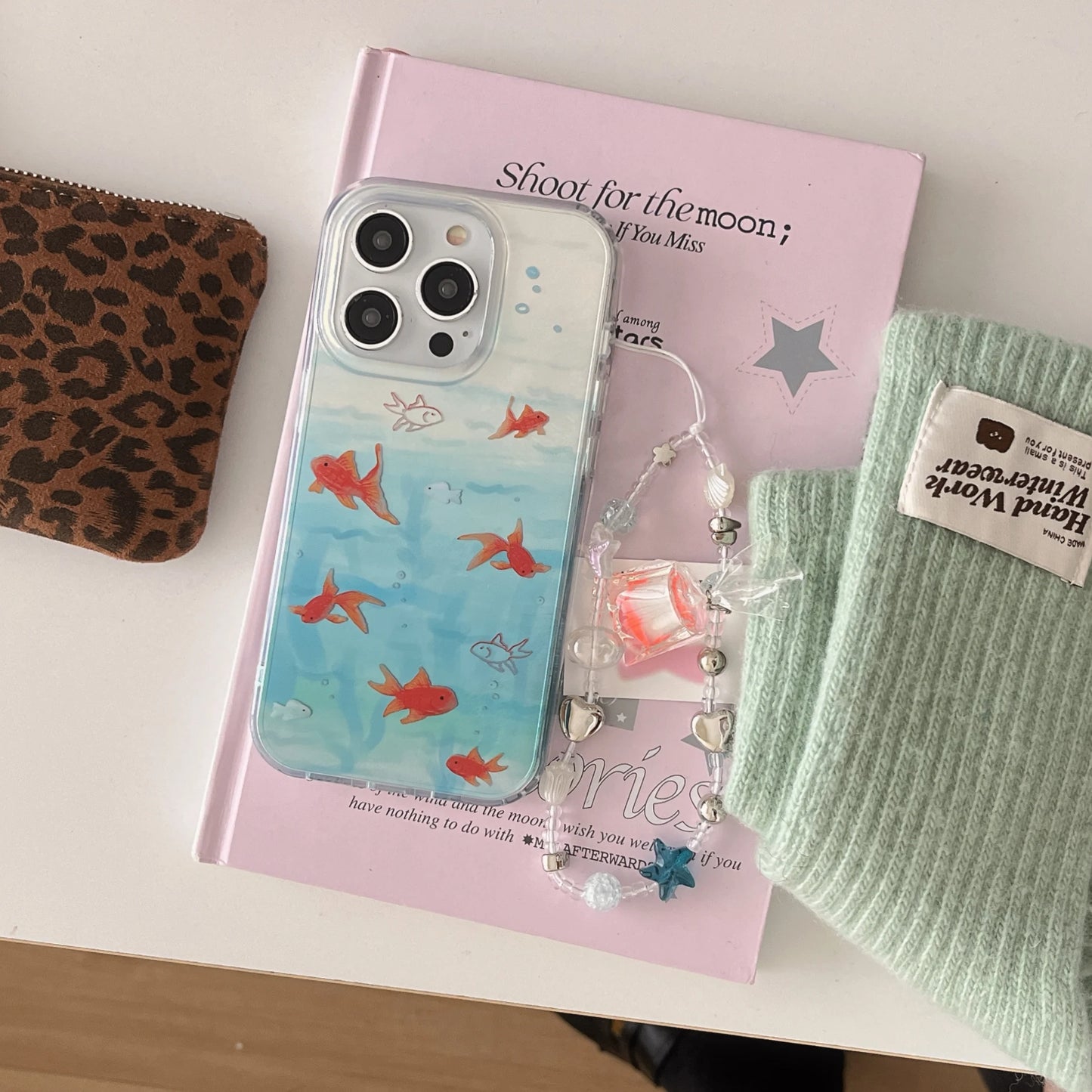 Auspicious Goldfish Ripple Chain Case for iPhone