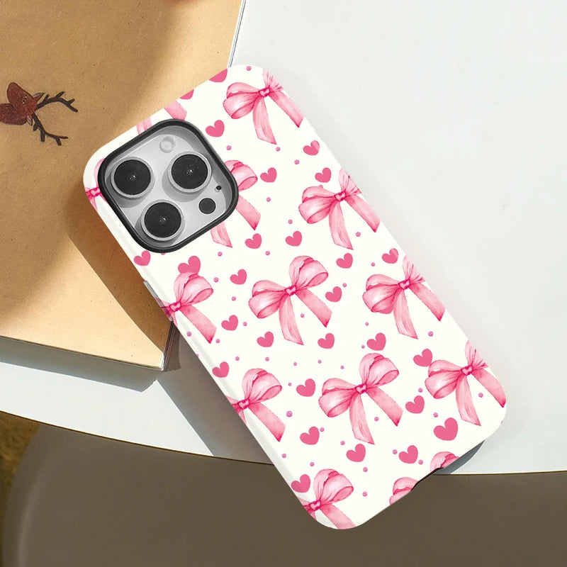 Magsafe Cute Bow Knot Love Heart Phone Case For iPhone