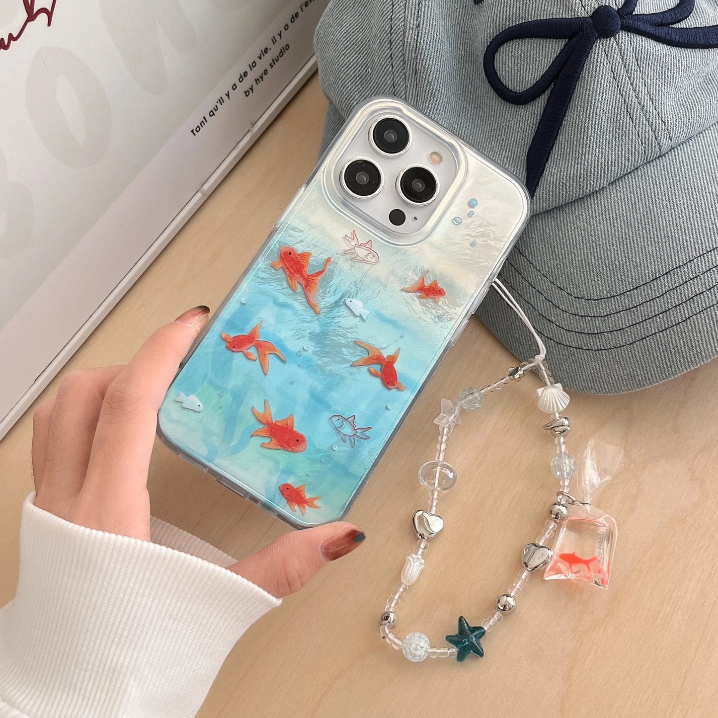 Auspicious Goldfish Ripple Chain Case for iPhone