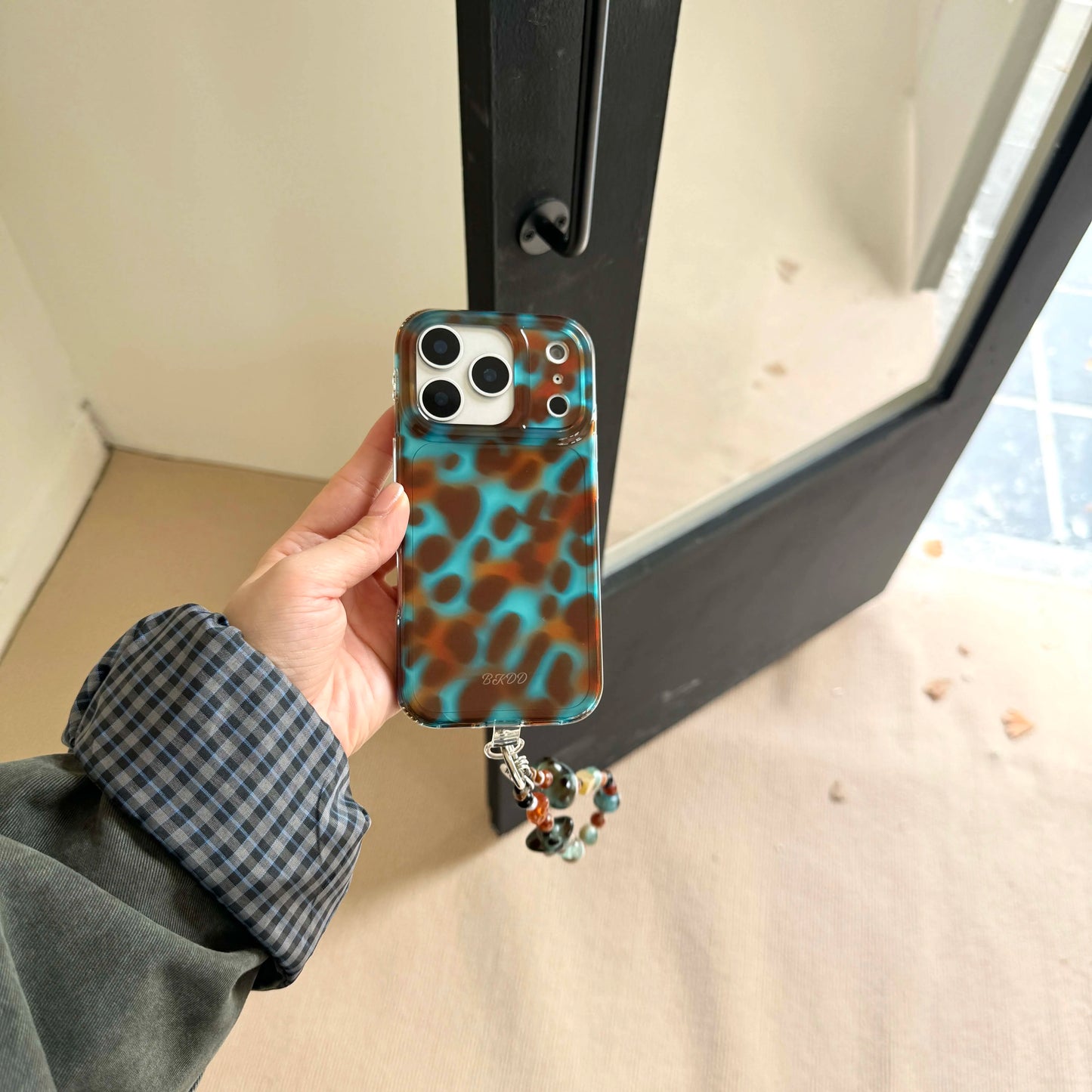 Blue Brown Lamber Crystal Bracelet Phone Case for iPhone