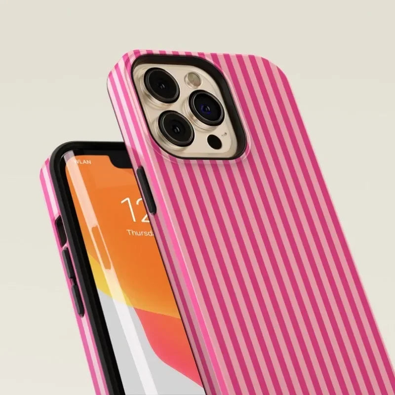 Striped Pink Pink Phone Case For iPhone
