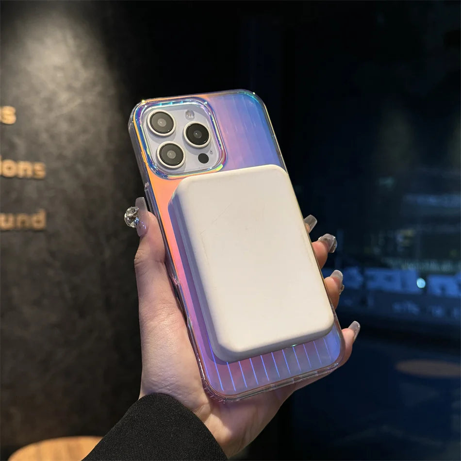 Magsafe Laser Pattern Phone Case For iPhone