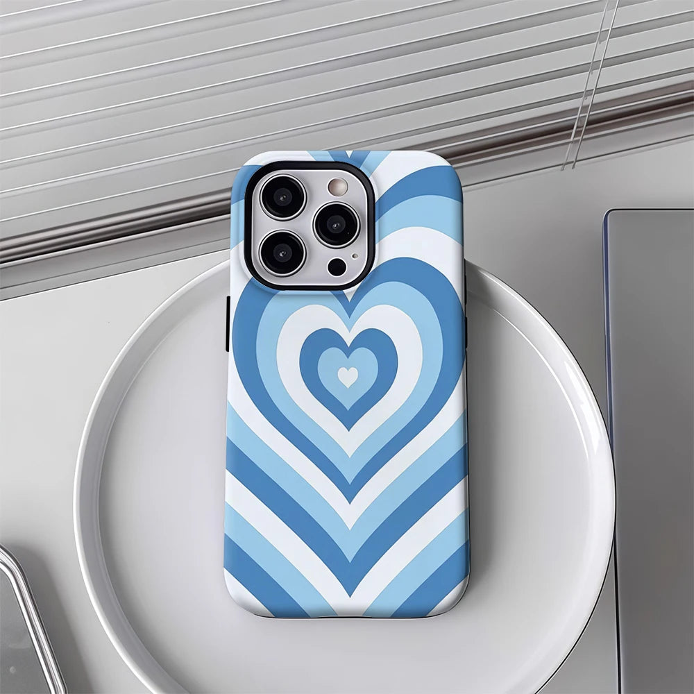 Blue Heart Layers Phone Case for IPhone