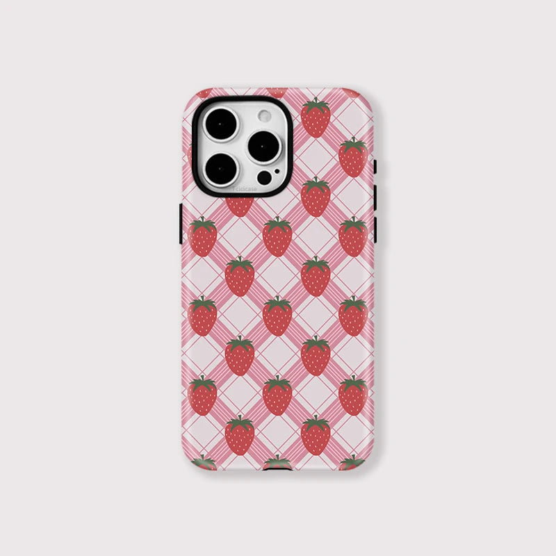 Magsafe Strawberry Grid Pattern Case for iPhone