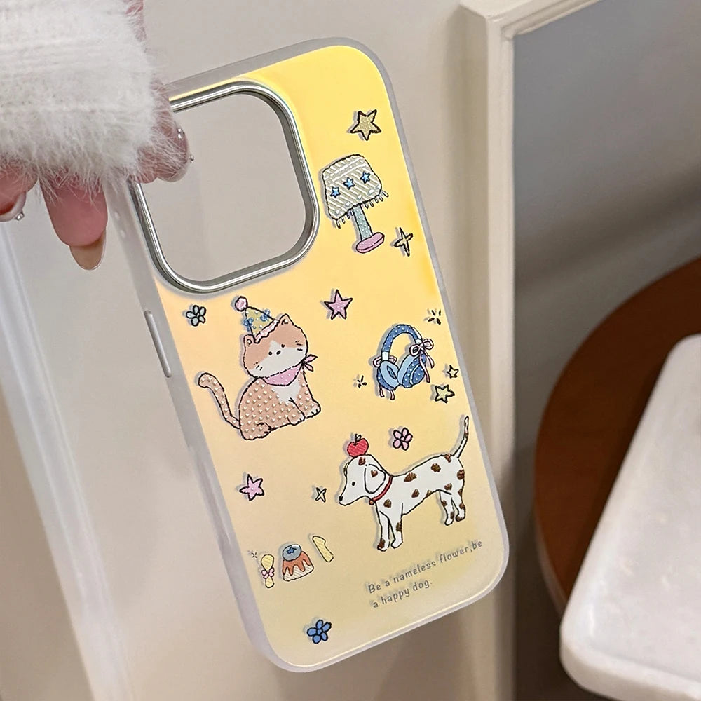 Laser Cute Puppy Kitten Phone Case for IPhone