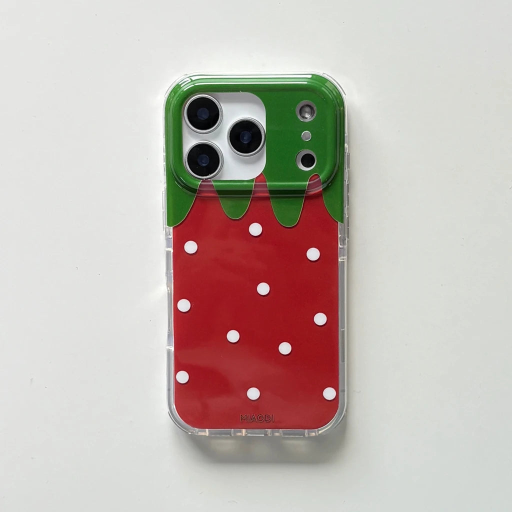 Creativity Pink Red Strawberry Wave Phone Case for iPhone
