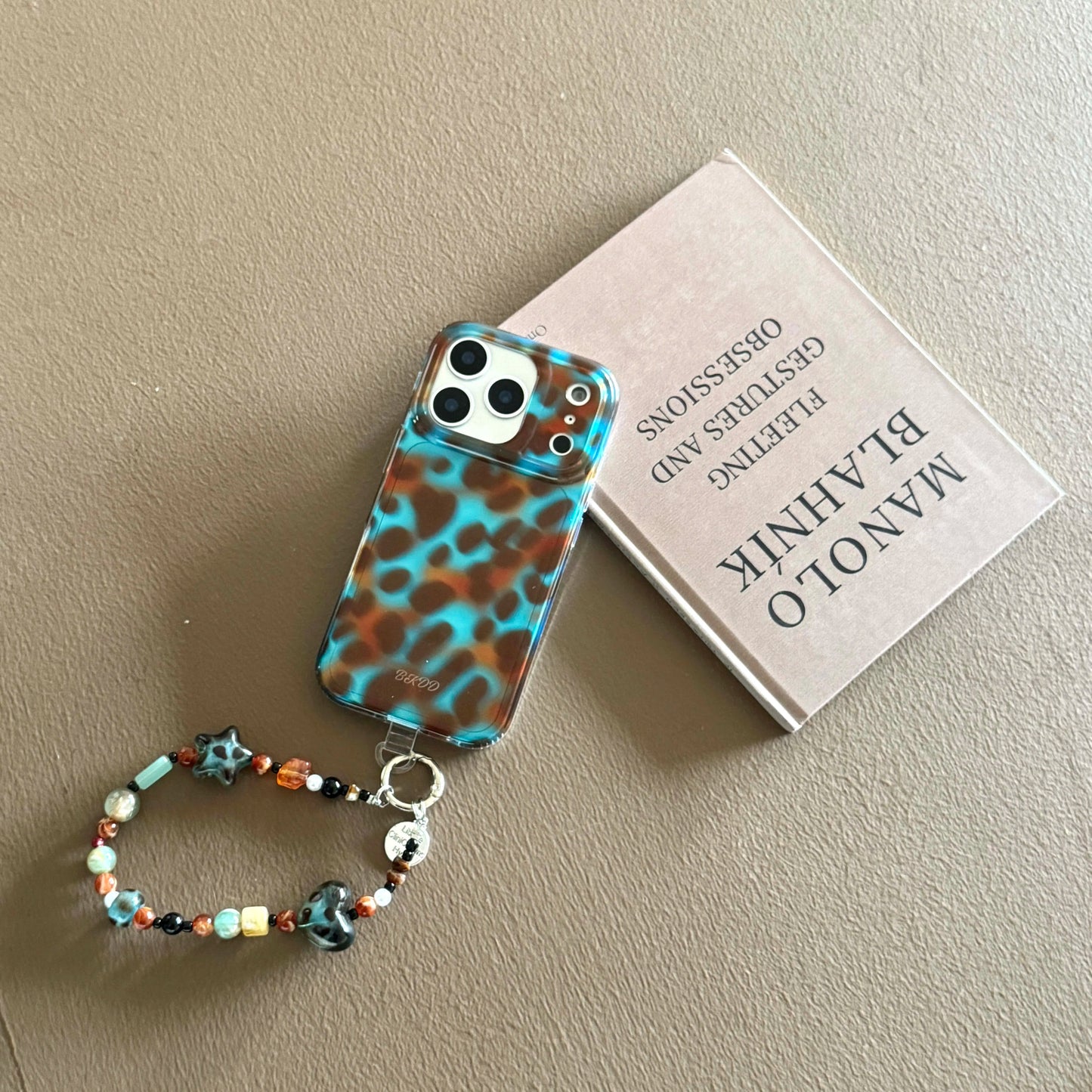 Blue Brown Lamber Crystal Bracelet Phone Case for iPhone