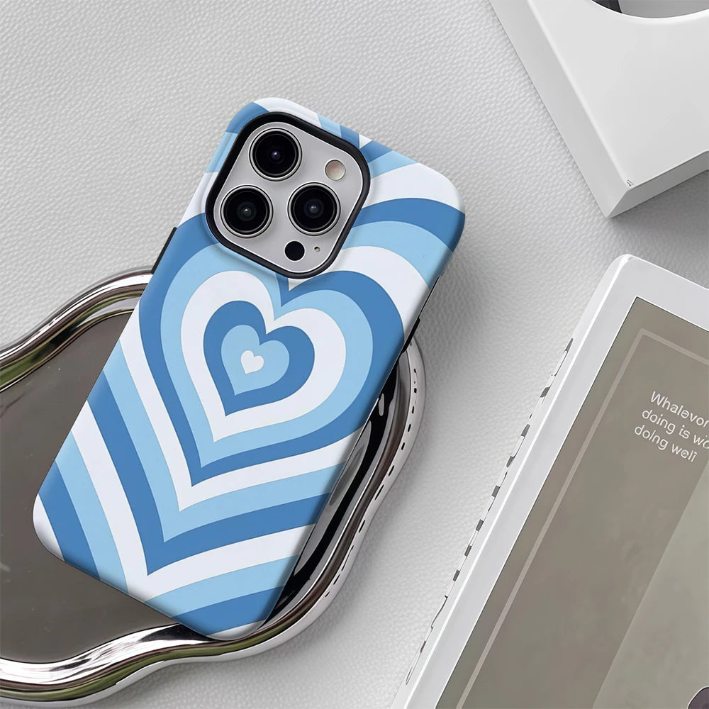 Blue Heart Layers Phone Case for IPhone