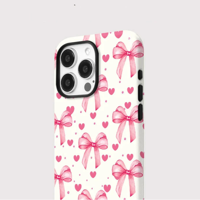 Magsafe Cute Bow Knot Love Heart Phone Case For iPhone