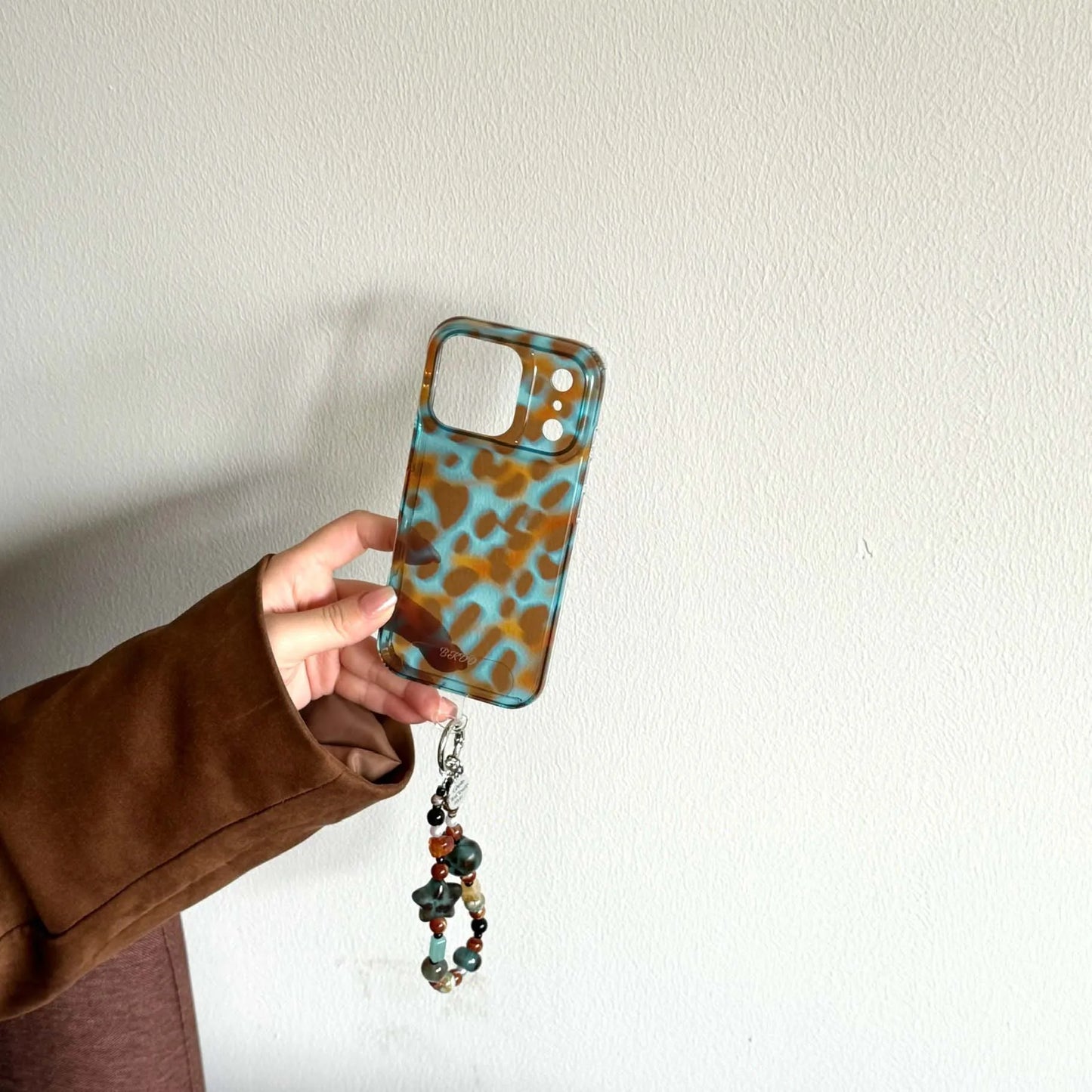 Blue Brown Lamber Crystal Bracelet Phone Case for iPhone