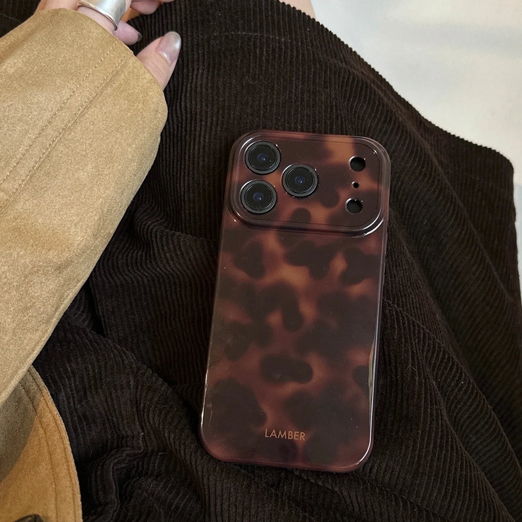 Retro Brown Leopard Pattern Phone Case for iPhone
