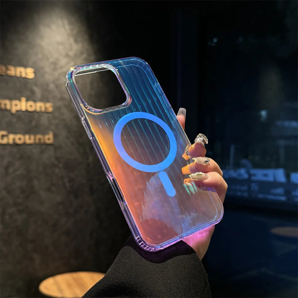 Magsafe Laser Pattern Phone Case For iPhone