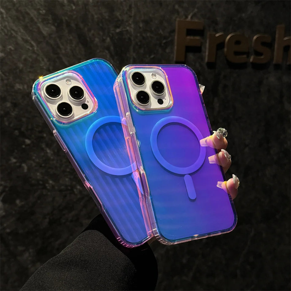 Magsafe Laser Pattern Phone Case For iPhone
