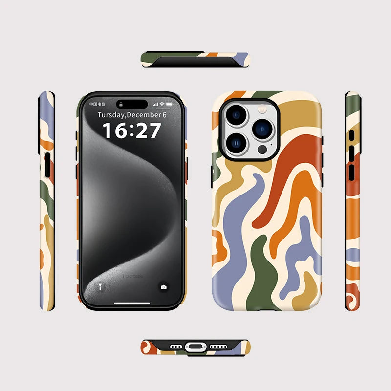 Magsafe Colorful Striped Phone Case For iPhone