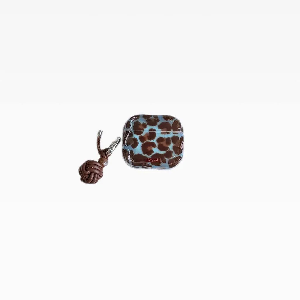 Blue Black Leopard Wavy Earphone Case for Airpods