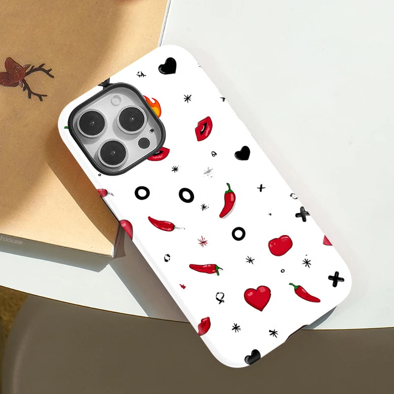 Magsafe Love Heart Red Lips Phone Case For iPhone