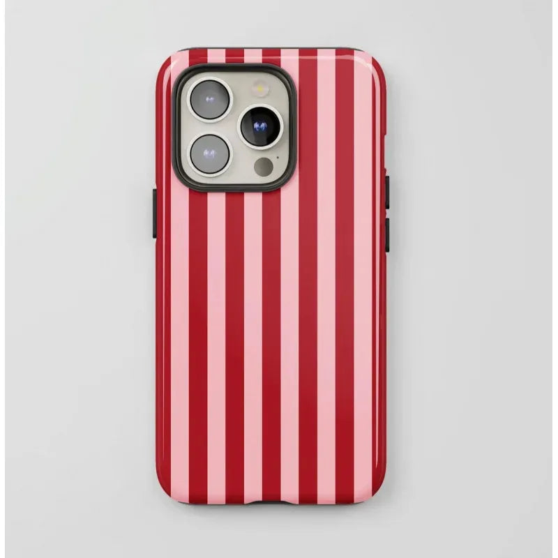 Glossy Pink stripes Phone Case for iPhone