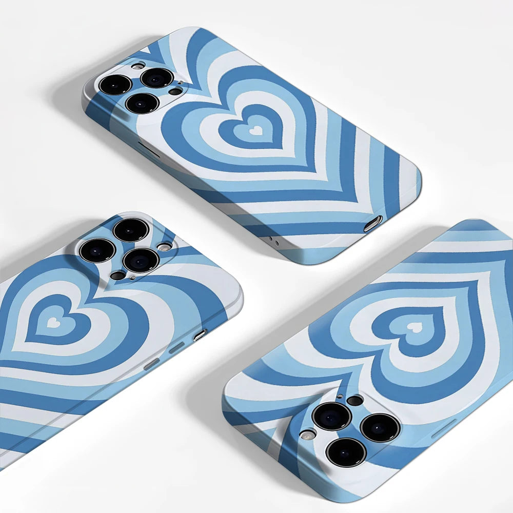 Blue Heart Layers Phone Case for IPhone
