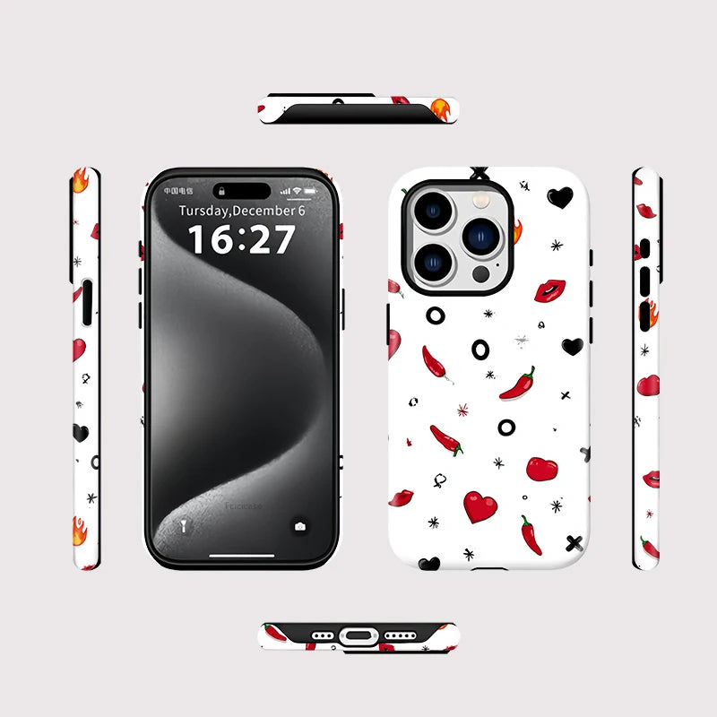 Magsafe Love Heart Red Lips Phone Case For iPhone