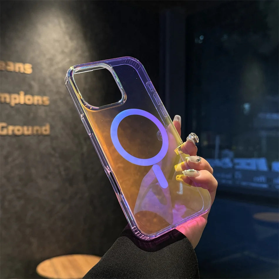 Magsafe Laser Pattern Phone Case For iPhone