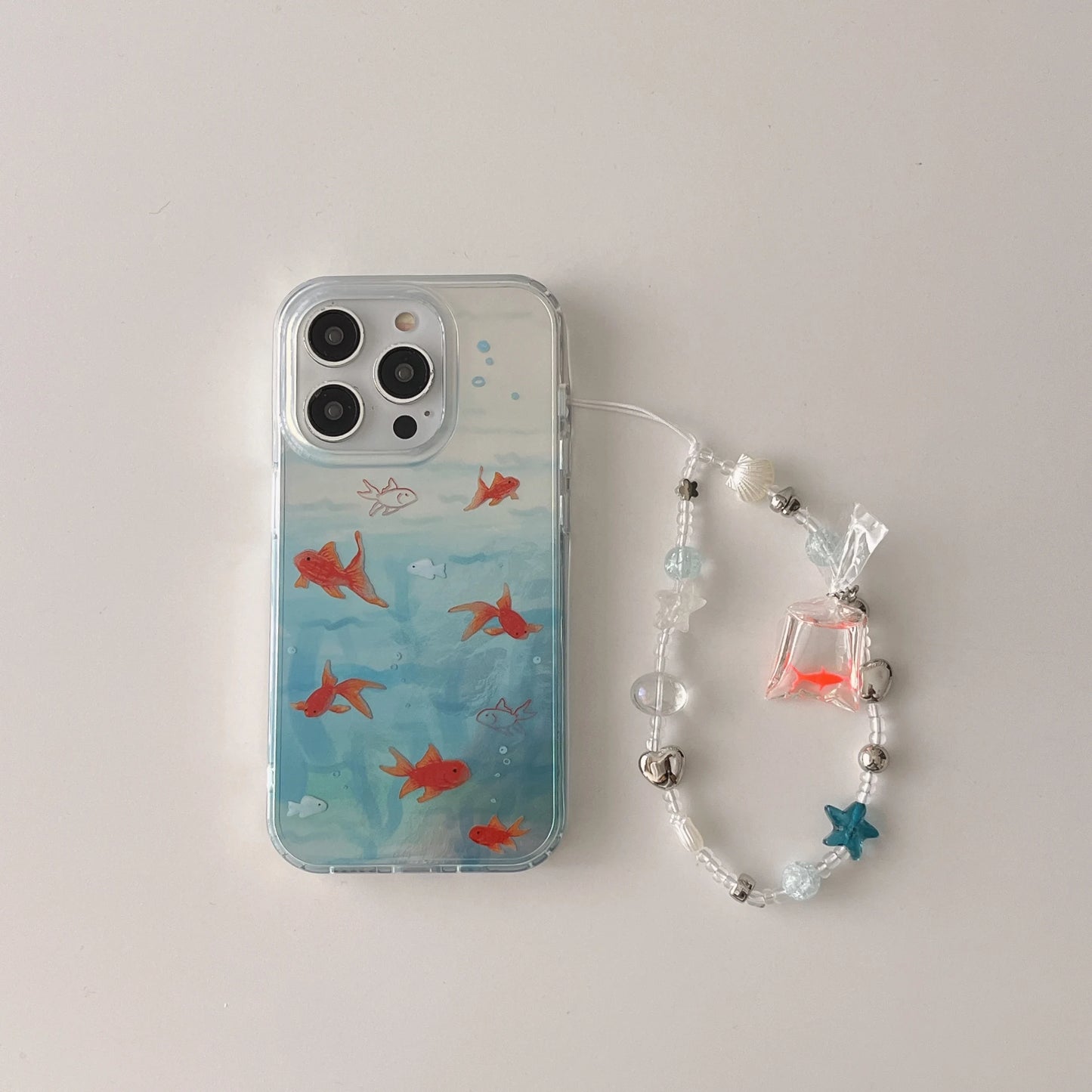 Auspicious Goldfish Ripple Chain Case for iPhone