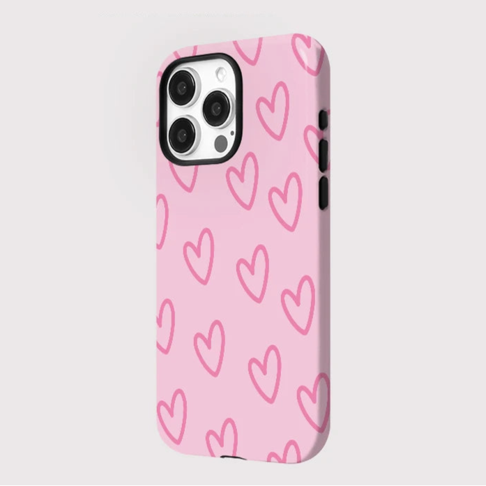 Magsafe Pink Love Heart Phone Case For iPhone