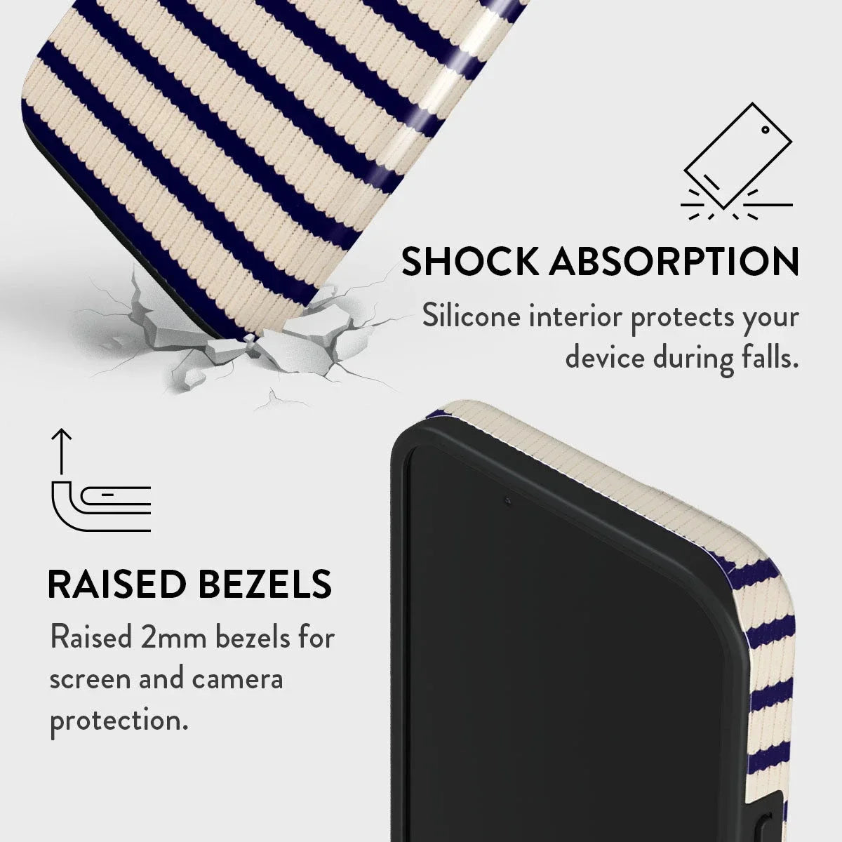 Magsafe Blue White Striped Sweater Phone Case For iPhone