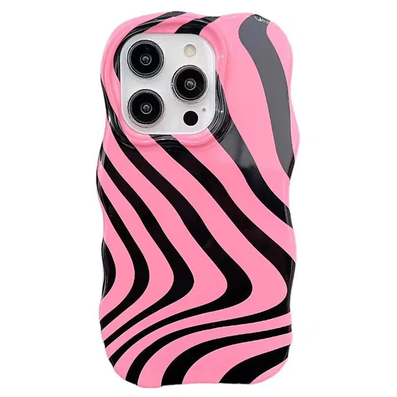 Glossy Wave Pattern Phone Case For iPhone