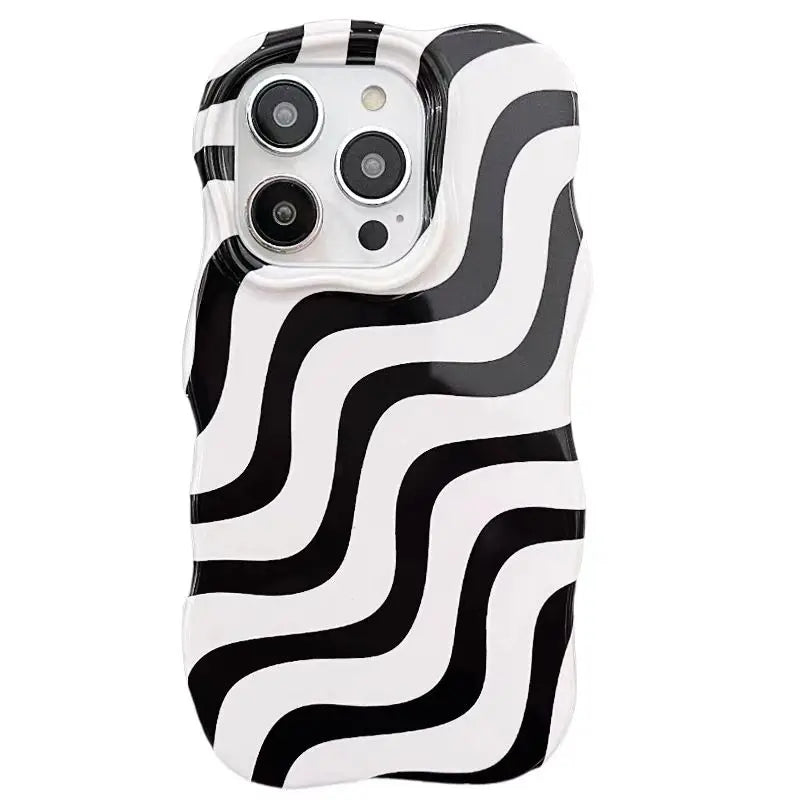 Glossy Wave Pattern Phone Case For iPhone