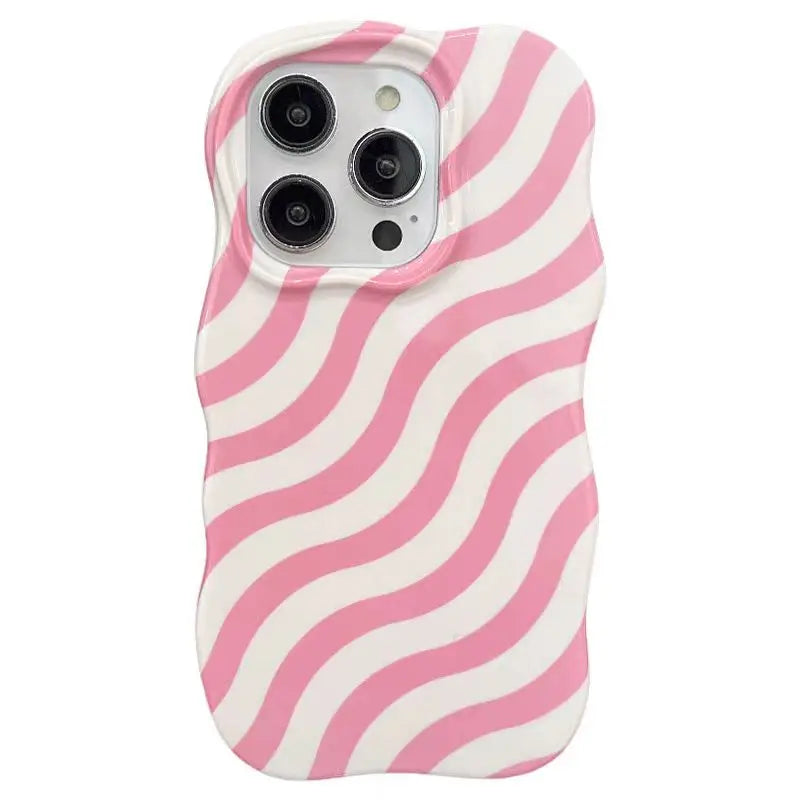 Glossy Wave Pattern Phone Case For iPhone