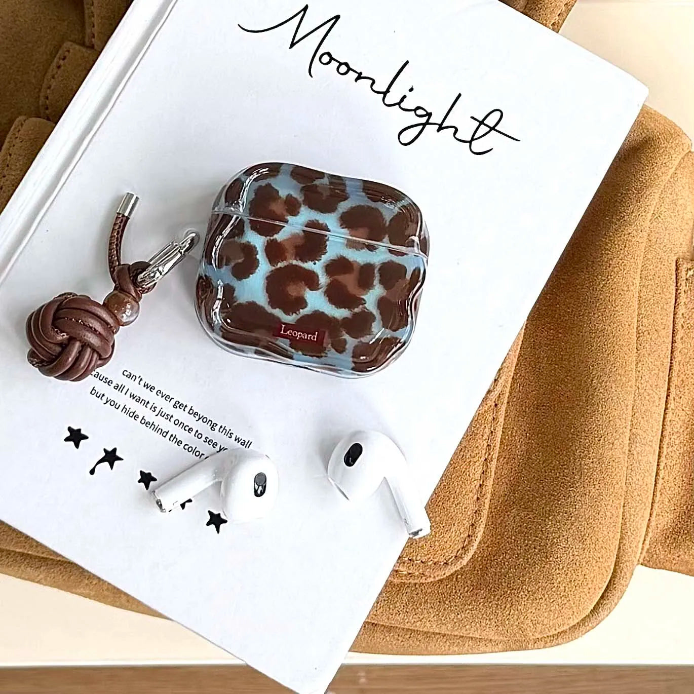 Blue Black Leopard Wavy Earphone Case for Airpods