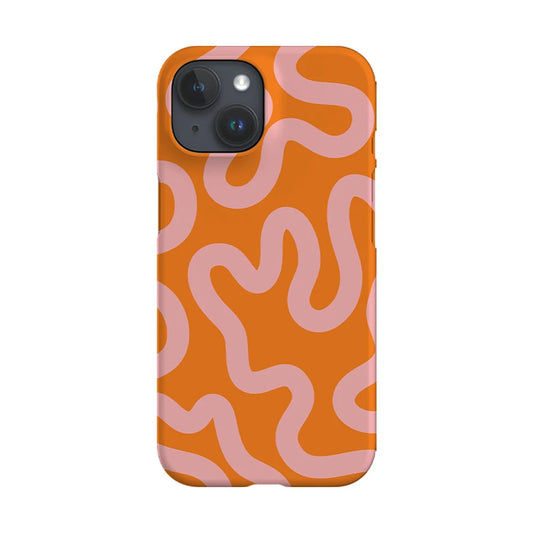 Orange Swirl Lines Abstract Phone Case for iPhone