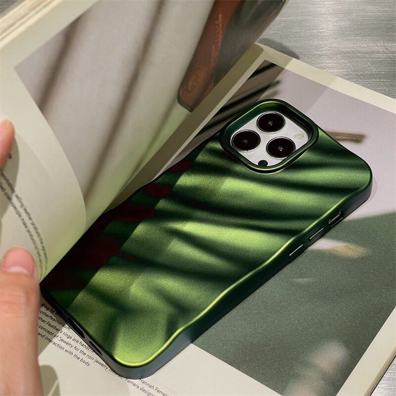 Matte Green Texture Case For iPhone 14 13 12 11 Pro Max