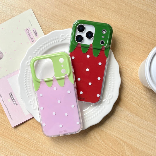 Creativity Pink Red Strawberry Wave Phone Case for iPhone