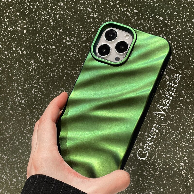 Matte Green Texture Case For iPhone 14 13 12 11 Pro Max