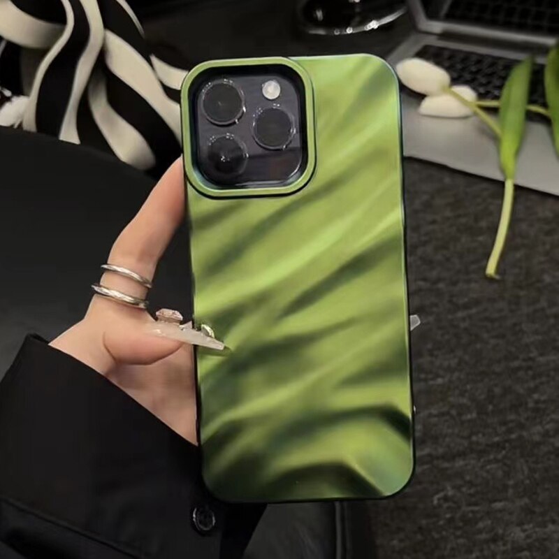 Matte Green Texture Case For iPhone 14 13 12 11 Pro Max