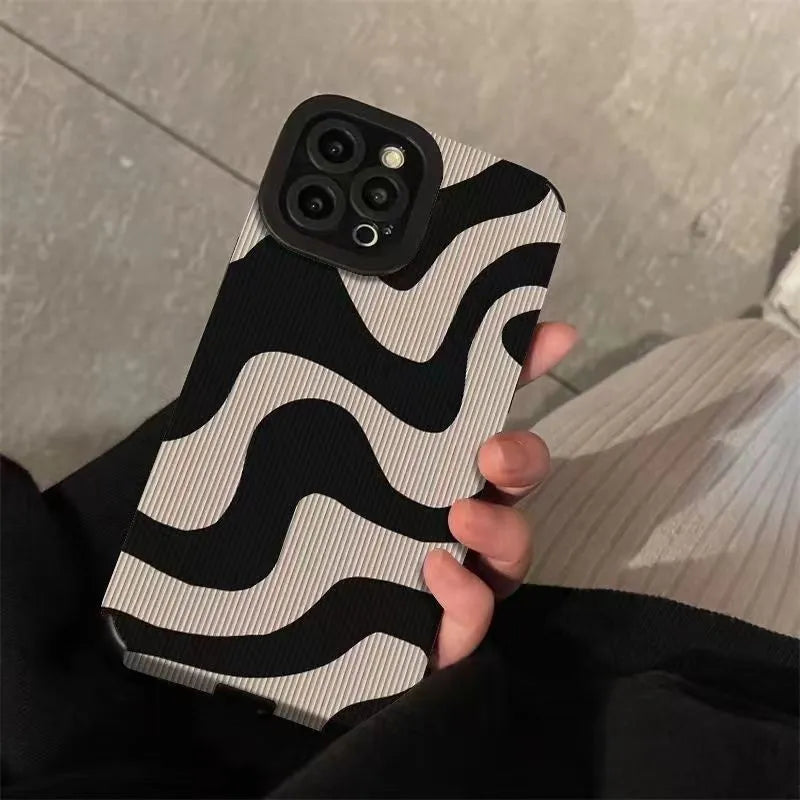 Fashion Zebra Stripe Case For iPhone 15 14 13 12 11 Pro Max XR 8 7 Plus