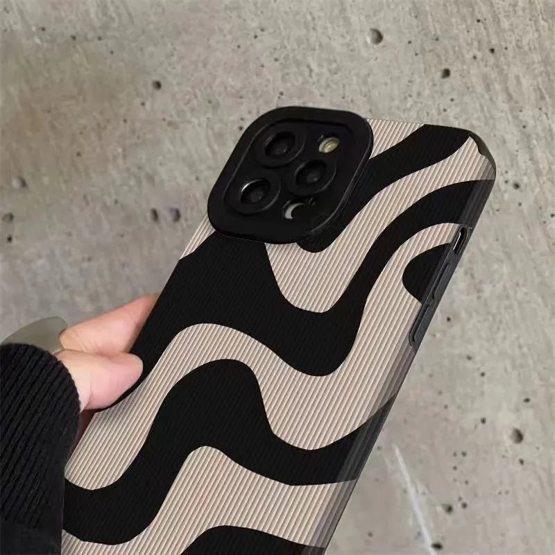 Fashion Zebra Stripe Case For iPhone 15 14 13 12 11 Pro Max XR 8 7 Plus