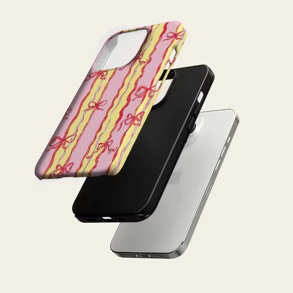 Magsafe Pink Yellow Bow Ribbon Phone Case for IPhone