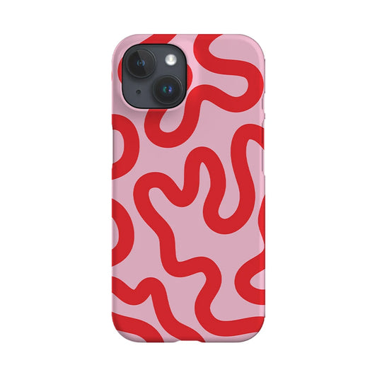 Swirl Lines Abstract Phone Case Pink Red for iPhone