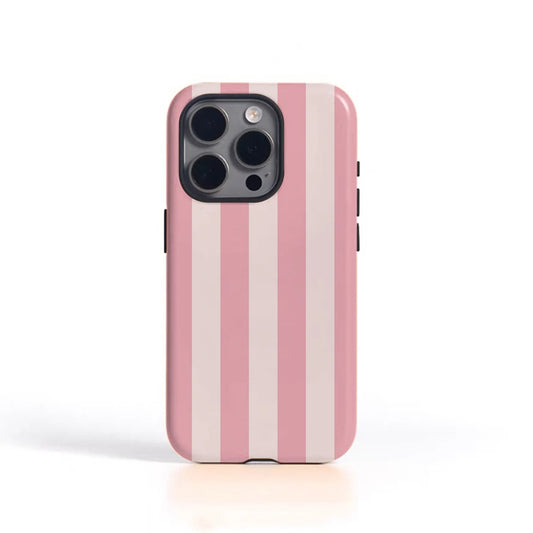 Glossy Fresh Pink Stripes Phone Case for iPhone