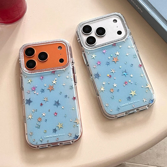 Cute Laser Colorful Stars Pattern Phone Case for IPhone