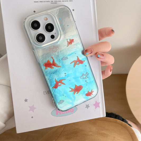 Auspicious Goldfish Ripple Chain Case for iPhone
