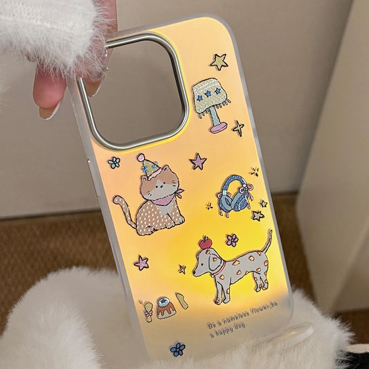 Laser Cute Puppy Kitten Phone Case for IPhone